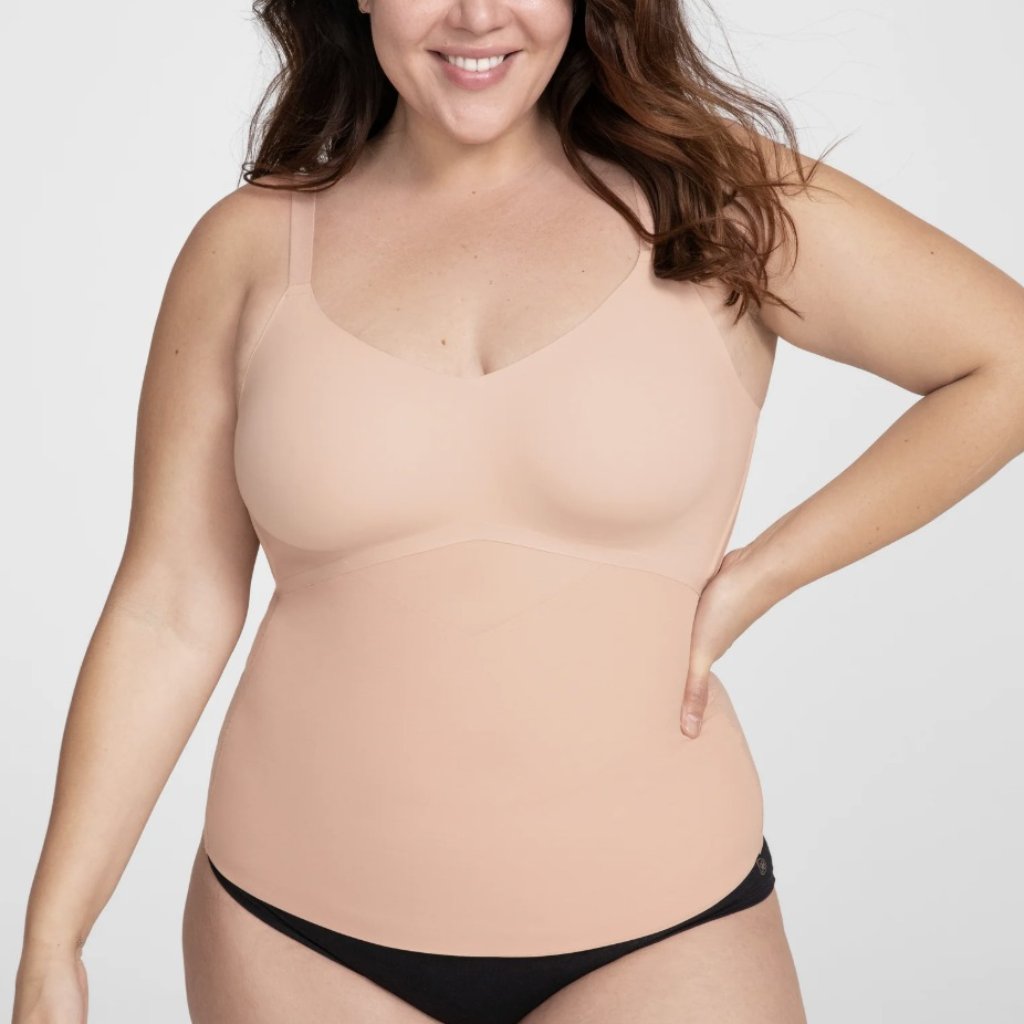 Honeylove Liftwear Cami Tank Top Compression Shapewear Rose Tan Size 2x